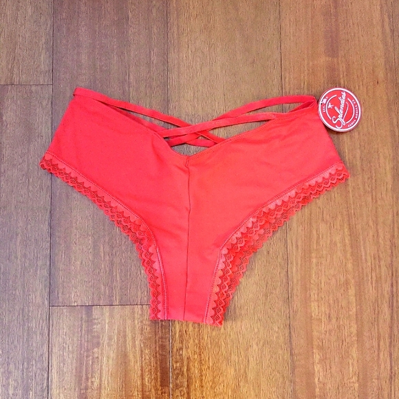 NWT Splendies red strappy cheeky panties - Picture 1 of 8